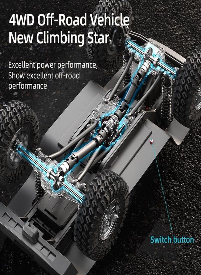 سيارة NBJIALIN RC Cyber Truck - سيارة تحكم عن بعد بمقياس 1:18 للبالغين، سيارة سايبرتراك رباعية الدفع عالية السرعة للطرق الوعرة، سيارة تحكم عن بعد 2.4 جيجاهرتز مقاومة للماء، سيارة مونستر RC لألعاب شاحنات التحكم عن بعد وهدايا - Image 4